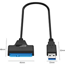 Alfais 4706 USB 3.0 Yüksek Hızlı 2.5 Inç Sata SSD ve HDD Harddisk Kablosu 50CM