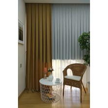 Evdepo Home Deve Tüyü Düz Renk Pileli Soft Fon Perde, 1/2 Seyrek Pile, Tek Kanat 50 x 250 cm