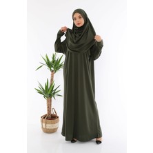 Miss Ledonna Tek Parça Namaz Elbisesi Haki 1000BML