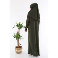 Miss Ledonna Tek Parça Namaz Elbisesi Haki 1000BML