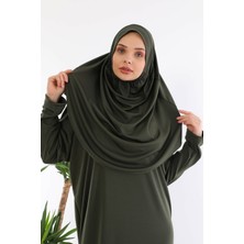 Miss Ledonna Tek Parça Namaz Elbisesi Haki 1000BML