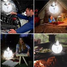 Loggia Solar Güneş Enerji ve USB Sarjlı 5 Kanatlı Bahçe Aydınlatma LED Askılı Pratik Kamp Lamba
