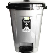 Polytime Pedallı Basmalı İç Kovalı Ofis, Banyo, Mutfak Plastik Çöp Kutusu Kovası - 22 Litre - Gri - 42x30x30 Cm.