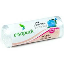 Ersopack Evsel 40 x 50 cm Çöp Torbası Mini Boy Çöp Poşeti 40 x 4'lü