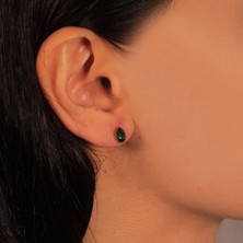 Adil Idil Kuyumculuk 14 Ayar Yeşil Taş Su Damlası Küpe