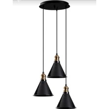 Rys Retro Metal 3 Lü Dekoratif Rustik Sarkıt Avize Çap 30 cm
