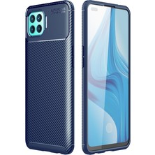 Smody Oppo Reno 4 Lite Kılıf Negro Karbon Silikon Lacivert