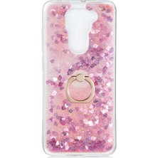 Smody Xiaomi Redmi Note 9 Kılıf Milce Akışkan Simli Sulu Silikon Pembe