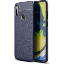 Smody Samsung Galaxy A11 Kılıf Niss Derili Silikon Lacivert