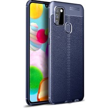 Smody Samsung Galaxy A21S Kılıf Niss Derili Silikon Lacivert
