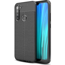 Smody Xiaomi Redmi Note 8 Kılıf Niss Derili Silikon Siyah