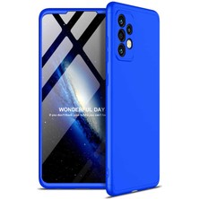 Smody Samsung Galaxy A72 Kılıf Kamera Korumalı 3 Parça Ays Sert Plastik Mavi