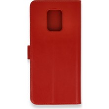 Smody Xiaomi Redmi Note 9s Kılıf Mıknatıslı Kapaklı Cüzdan Deluxe Kopçalı Kırmızı
