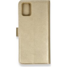 Smody Samsung Galaxy A51 Kılıf Mıknatıslı Kapaklı Cüzdan Deluxe Kopçalı Gold