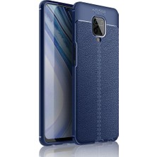 Smody Xiaomi Redmi Note 9s Kılıf Niss Derili Silikon Lacivert