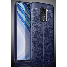Smody Xiaomi Redmi Note 9 Kılıf Niss Derili Silikon Lacivert