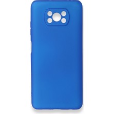 Smody Xiaomi Pocophone X3 Kılıf Ultra Elastik Silikon Rubber Premier Mavi