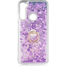 Smody Xiaomi Redmi Note 8 Kılıf Milce Akışkan Simli Sulu Silikon Mor