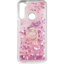 Smody Xiaomi Redmi Note 8 Kılıf Milce Akışkan Simli Sulu Silikon Pembe