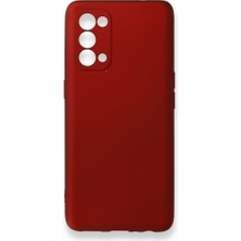 Smody Oppo Reno 5 Kılıf Ultra Elastik Silikon Rubber Premier Bordo