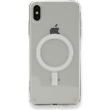 Smody iPhone Xs Kılıf Kablosuz Şajlı Şeffaf Silikon Magsafe Şeffaf