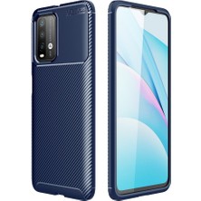 Smody Xiaomi Redmi 9t Kılıf Negro Karbon Silikon Lacivert