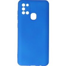 Smody Samsung Galaxy A21S Kılıf Ultra Elastik Silikon Rubber Premier Mavi