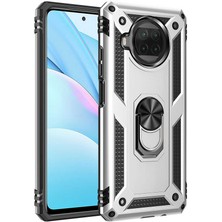 Smody Xiaomi Mi 10T Lite 5g Kılıf Yüzüklü Standlı Panzer Tank Çift Katmanlı Vega Gri