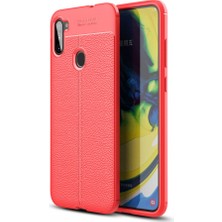 Smody Samsung Galaxy M11 Kılıf Niss Derili Silikon Kırmızı