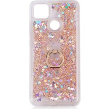 Smody Xiaomi Redmi 9c Kılıf Milce Akışkan Simli Sulu Silikon Gold