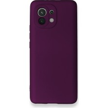 Smody Xiaomi Mi 11 Kılıf Ultra Elastik Silikon Rubber Premier Mürdüm