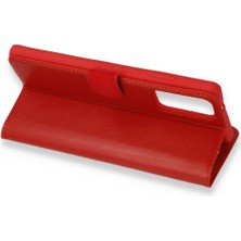 Smody Samsung Galaxy Note 20 Kılıf Mıknatıslı Kapaklı Cüzdan Deluxe Kopçalı Kırmızı