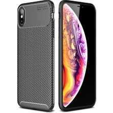 Smody iPhone Xs Max Kılıf Negro Karbon Silikon Siyah