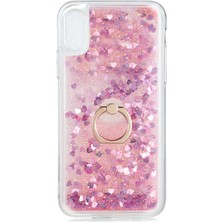 Smody iPhone Xs 5.8 Kılıf Milce Akışkan Simli Sulu Silikon Pembe