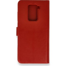 Smody Xiaomi Redmi Note 9 Kılıf Mıknatıslı Kapaklı Cüzdan Deluxe Kopçalı Kırmızı