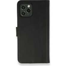 Smody iPhone 12 Pro Max Kılıf Mıknatıslı Kapaklı Cüzdan Deluxe Kopçalı Siyah