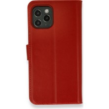 Smody iPhone 12 Pro Max Kılıf Mıknatıslı Kapaklı Cüzdan Deluxe Kopçalı Kırmızı