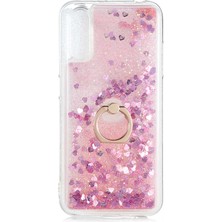 Smody Samsung Galaxy A70 Kılıf Milce Akışkan Simli Sulu Silikon Pembe