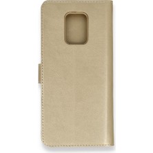 Smody Xiaomi Redmi Note 9 Pro Kılıf Mıknatıslı Kapaklı Cüzdan Deluxe Kopçalı Gold