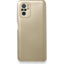 Smody Xiaomi Redmi Note 10 Kılıf Ultra Elastik Silikon Rubber Premier Gold