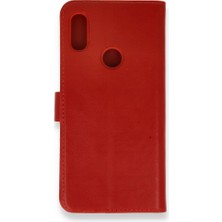 Smody Huawei Y6 2019 Kılıf Mıknatıslı Kapaklı Cüzdan Deluxe Kopçalı Kırmızı