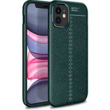 Smody iPhone 12 Kılıf Niss Derili Silikon Yeşil