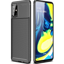 Smody Samsung Galaxy A71 Kılıf Negro Karbon Silikon Siyah