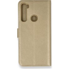 Smody Xiaomi Redmi Note 8 Kılıf Mıknatıslı Kapaklı Cüzdan Deluxe Kopçalı Gold