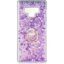 Smody Samsung Galaxy Note 9 Kılıf Milce Akışkan Simli Sulu Silikon Mor