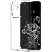 Smody Samsung Galaxy S20 Ultra Kılıf Kamera Korumalı Ultra Şeffaf Elastik Kılıf Renksiz