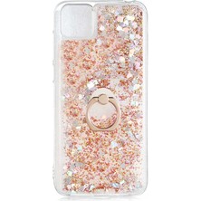 Smody Huawei Y5P Kılıf Milce Akışkan Simli Sulu Silikon Gold