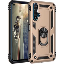 Smody Huawei Honor 20 Kılıf Yüzüklü Standlı Panzer Tank Çift Katmanlı Vega Gold