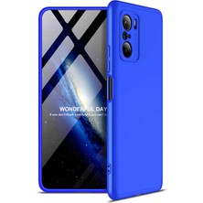 Smody Xiaomi Redmi K40 Kılıf Kamera Korumalı 3 Parça Ays Sert Plastik Mavi