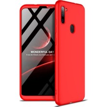 Smody Samsung Galaxy A11 Kılıf Kamera Korumalı 3 Parça Ays Sert Plastik Kırmızı